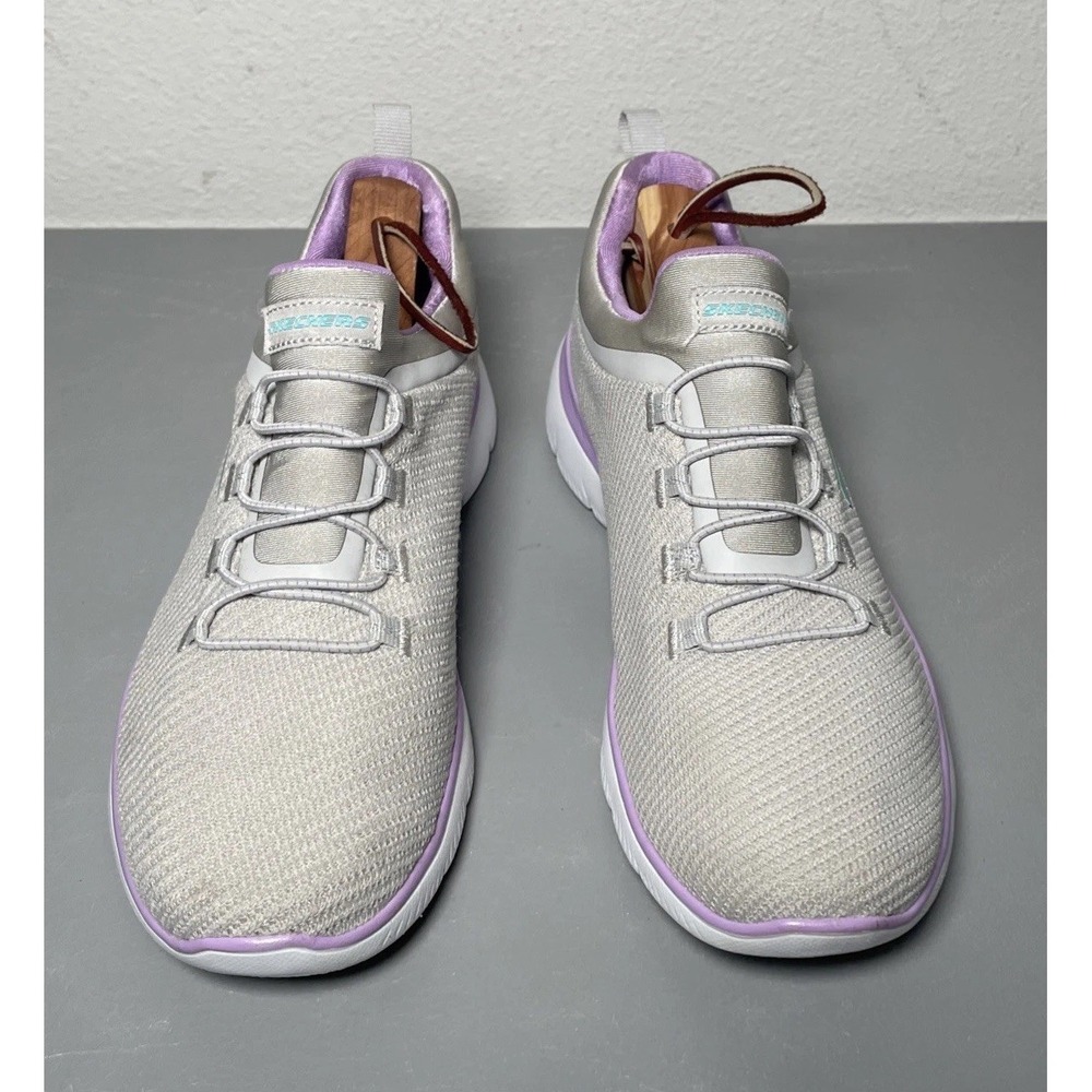 Womens Skechers Summits Beyond Joy Grey Slip On Trainers Size 8 M Shoes